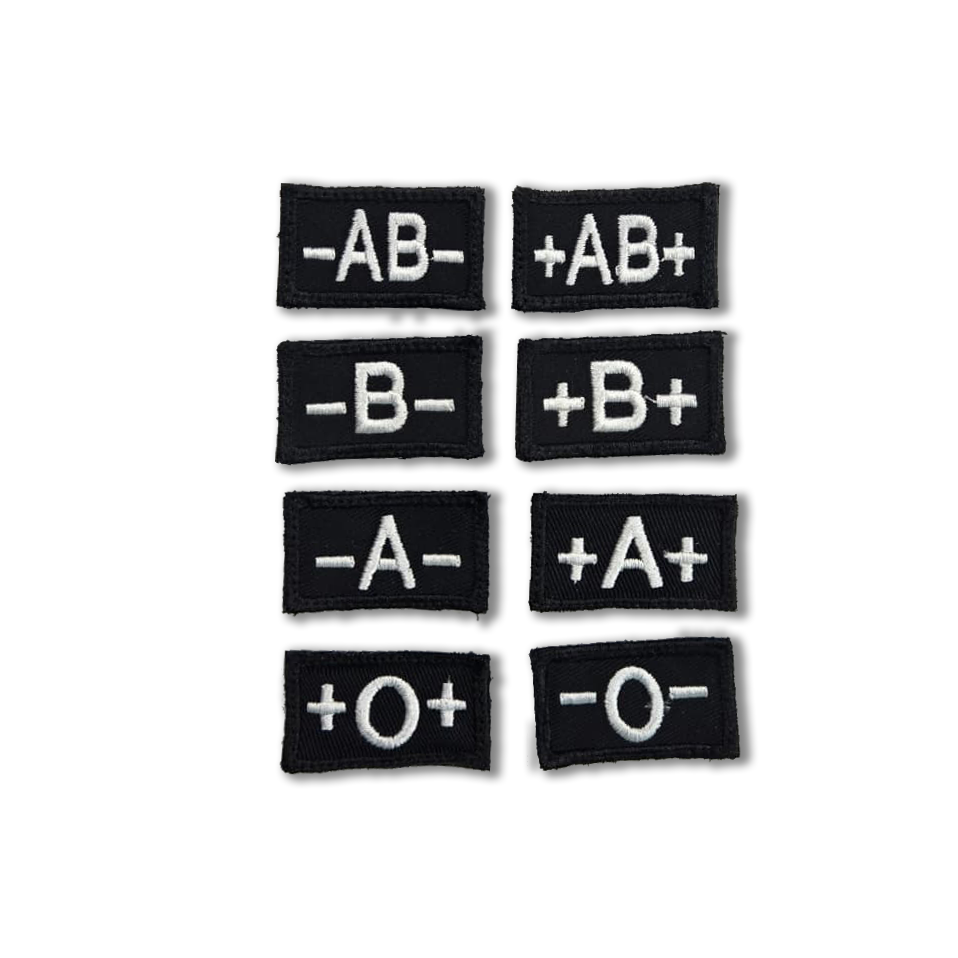 Blood Type Embroidery Patch.